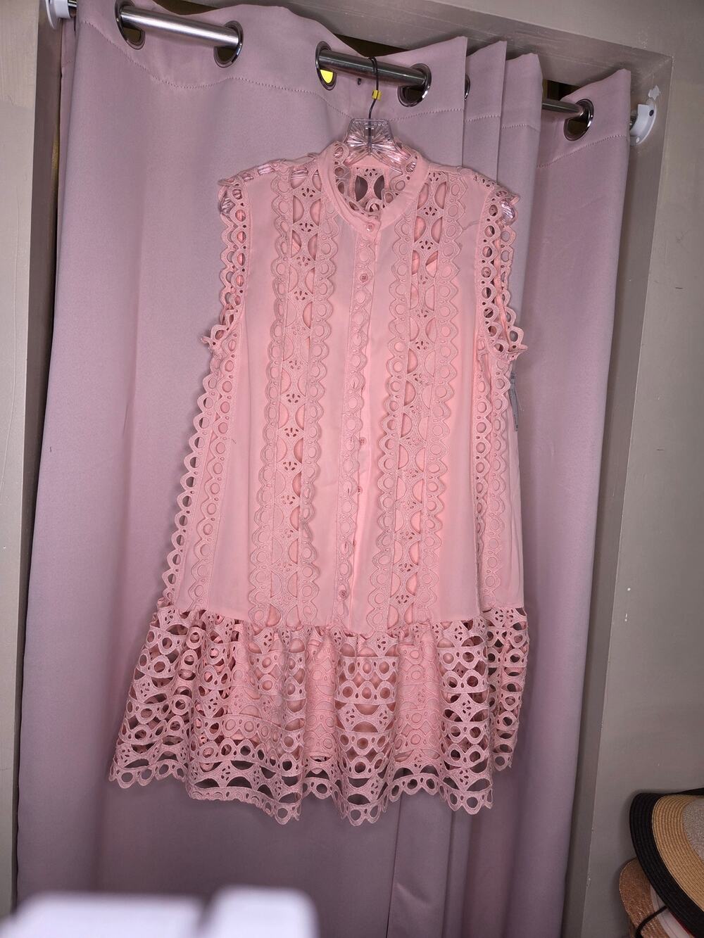 melon colored islet dress w silk under slip